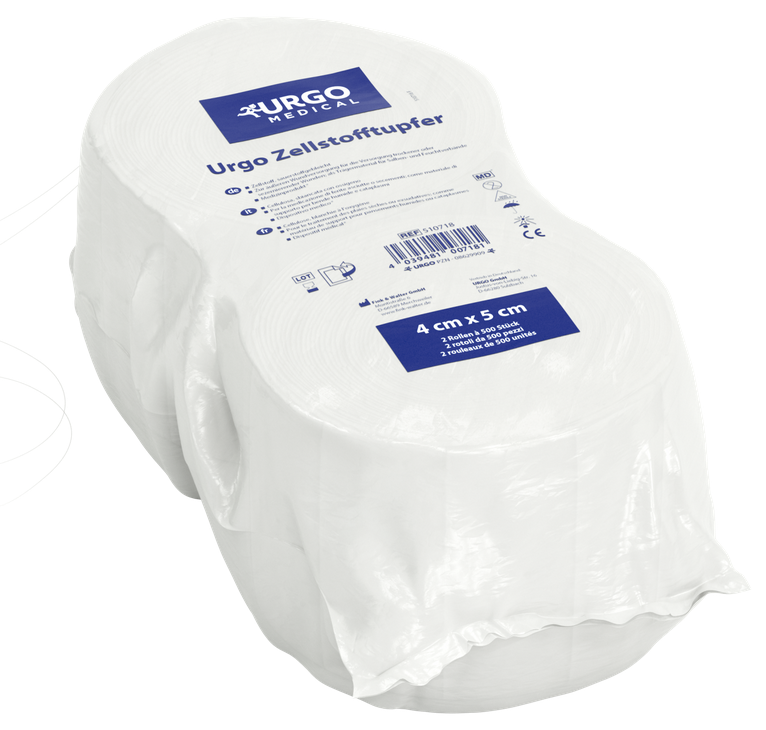 Urgo - Zellstofftupfer - unsteril - 4 x 5 cm - 2 x 500 Stück 