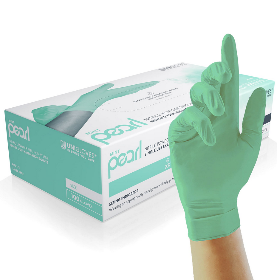 Mint Pearl Nitrilhandschuhe, mint, Gr. L, unsteril, puderfrei, 100 Stück, 1