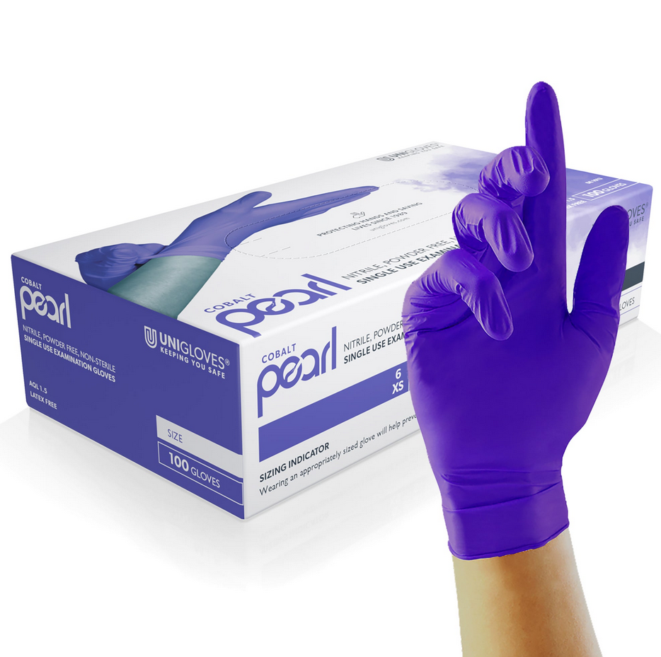 Cobalt Pearl Nitrilhandschuhe kobaltblau Gr. L unsteril puderfrei
