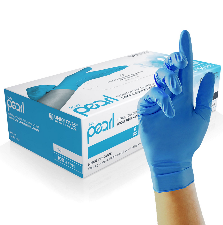 Blue Pearl Nitrilhandschuhe blau Gr. M unsteril puderfrei, 100 Stück