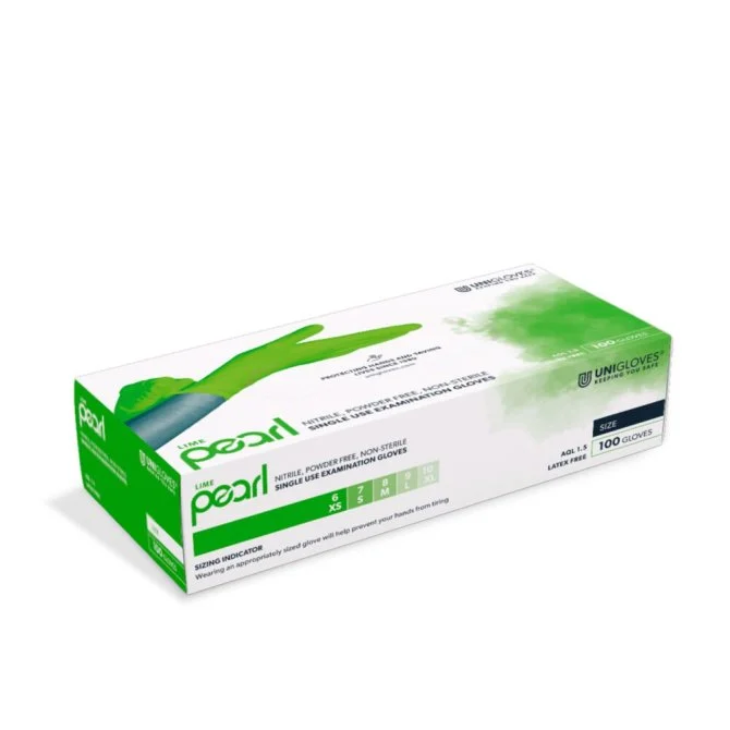 Green Pearl Nitrilhandschuhe, grün, Gr. S, unsteril, puderfrei, 100 Stück