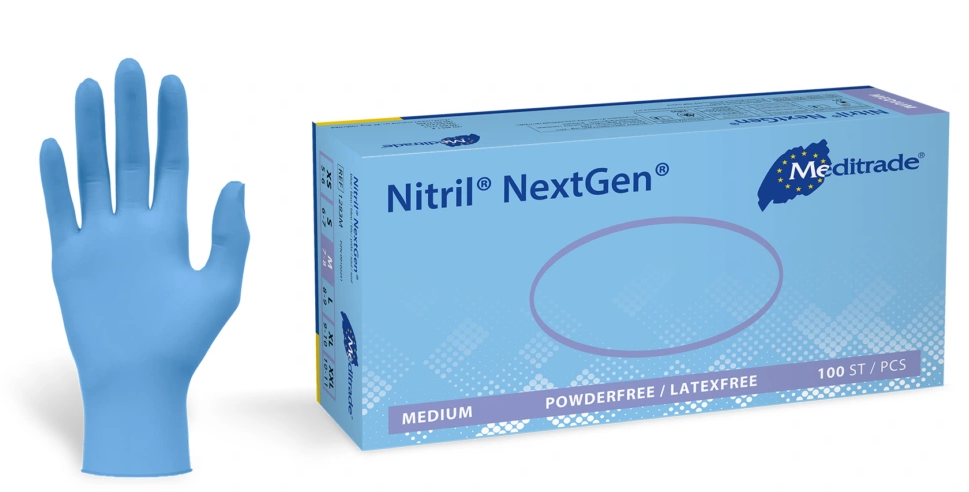Meditrade Nitril NextGen - unsteril, puderfrei, blau - Gr. M - 100 Stück