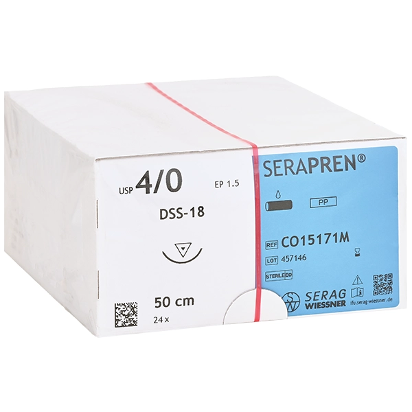 Serag-Wiessner Nahtmaterial SERAPREN blau DSS-13, 50 cm | 4-0, metric 1.5 - Produktbild 1