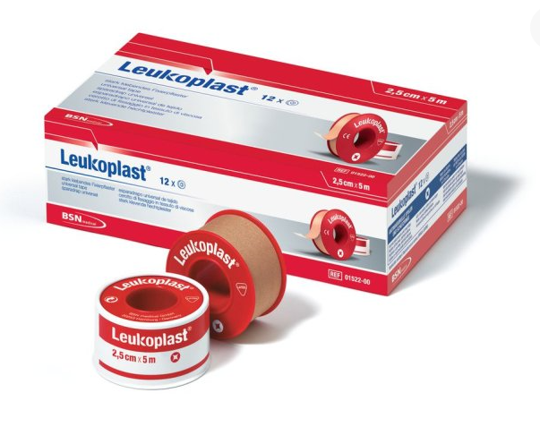 essity Leukoplast® Rollenpflaster, ohne Schutzring, 1,25 cm x 5 m, 24 Stück