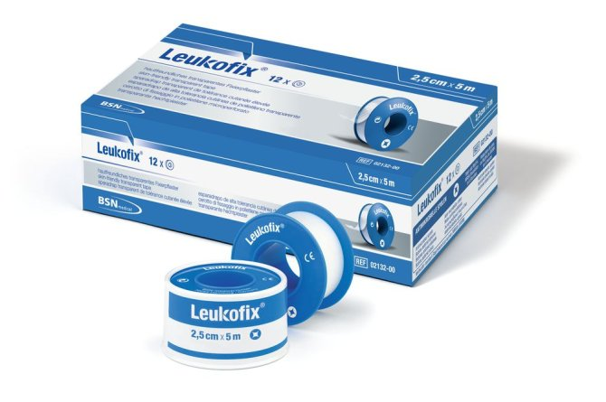 essity Rollenpflaster Leukofix, ohne Schutzring, 1,25 cm x 5 m, 24 Stück
