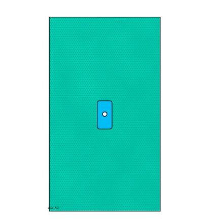 Lohmann & Rauscher Raucodrape® PRO Extremitätentücher Hand  /Fuß Plus, 225 x 300 cm, Ausschnitt dezentral mit integrierter Schlauchfixierung