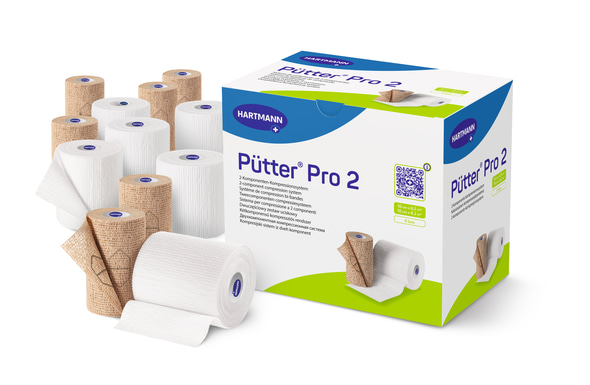 PütterPro 2 Hartmann - Polsterbinde: 10 cm x 6,5 m & Kompressionsbinde: 10 cm x 8,2m - 6 Sets mit je 2 Binden, unsteril