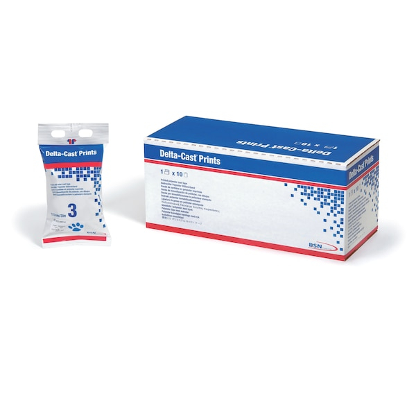 essity Stützverband Delta-Cast® Prints 7,5 cm x 3,6, gemischt je 2 Rollen pro Motiv - 10 Stück