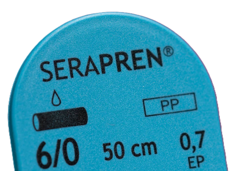 Serag-Wiessner Nahtmaterial SERAPREN blau DSS-13, 50 cm | 4-0, metric 1.5