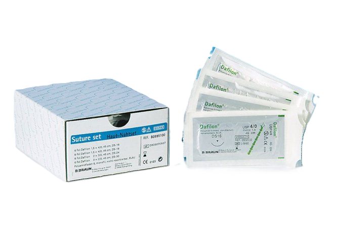 B. Braun Dafilon® Haut-Nahset - 6 x 4 Nadel-Faden-Kombinationen Mix
