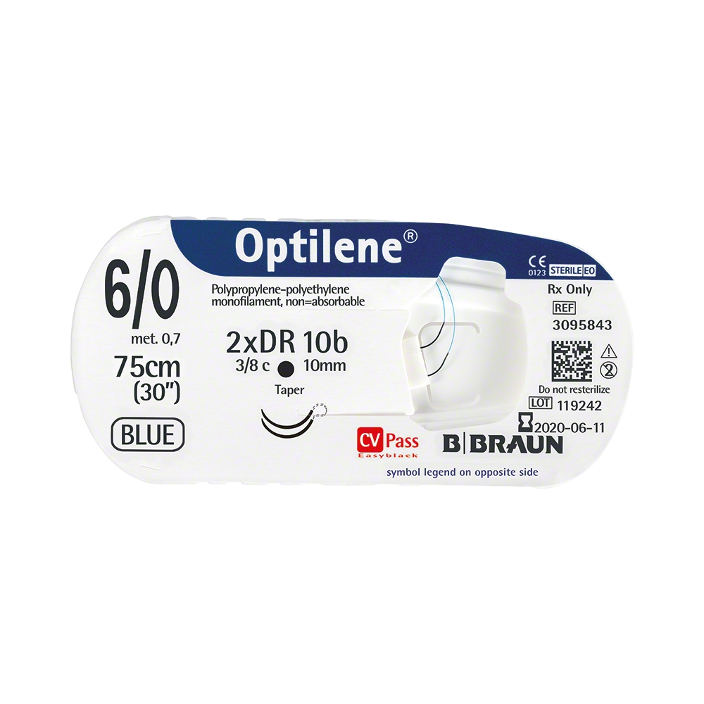 Optilene blau - 4/0 - metric 1.5 - 45cm - DS19 - C3090220