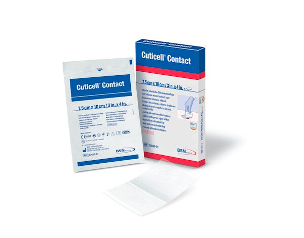 essity Cuticell® Contact Silikonwundauflage - 7,50 cm x 5,00 cm - 5 Stück